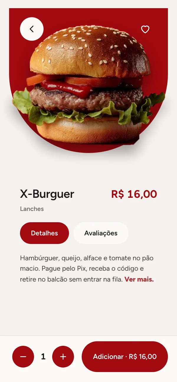 Detalhes do X-Burguer